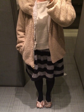 「LA BELLE ETUDE（ラベルエチュード）のアイテム（バレエシューズ）」を使った、Rinaさん（レディース・152cm）の冬コーディネート
