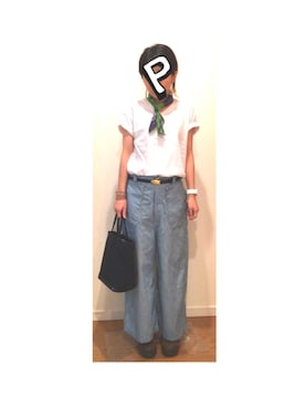 「KAPITAL」｜「アイテム（財布/小物）」を使った、ぽんちゃむさん（レディース・150cm）の春コーディネート