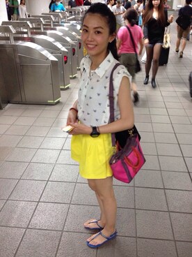 「アイテム（カーゴパンツ、イエロー系）」を使った、Sophy✨さん（レディース・165cm）の冬コーディネート