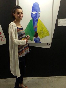 「アイテム（チューブトップ、ブルー系）」を使った、Sophy✨さん（レディース・165cm）の冬コーディネート