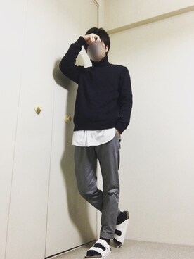 「HARE（ハレ）のアイテム（ソックス/靴下）」を使った、mugi.stさん（メンズ・171cm）の秋コーディネート