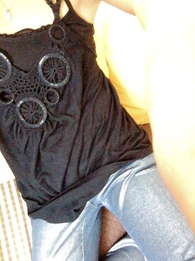 「アイテム（デニムパンツ、シルバー系）」を使った、ぴさん（レディース・153cm）の夏コーディネート