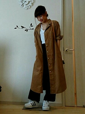 「AZUL by moussy（アズールバイマウジー）のｵｰｶﾞﾆｯｸｺｯﾄﾝVﾈｯｸ半袖PO（Tシャツ/カットソー）」を使った、ricky.yさん（レディース・158cm）の秋コーディネート