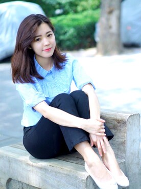 「Ballet.A（バレット　エー）のアイテム」を使った、貞麟さん（レディース・164cm）の夏コーディネート