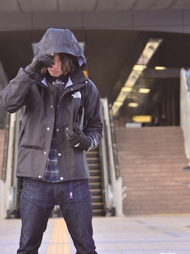 「ザノースフェイス」｜「アイテム（マウンテンパーカー）」を使った、nakamuさん（メンズ・171cm）の夏コーディネート