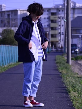 「アイテム（その他トップス）」を使った、nakamuさん（メンズ・171cm・20代）の秋コーディネート