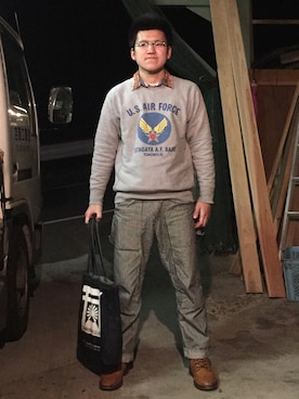 「EVISU（エヴィス）のアイテム（その他パンツ）」を使った、UGさん（メンズ・173cm）の春コーディネート