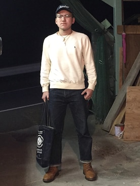 「CALEE（キャリー）のアイテム（アクセサリー）」を使った、UGさん（メンズ・173cm）の春コーディネート