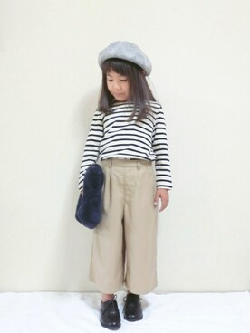「アイテム（ハンチング/ベレー帽）」を使った、 haruuuさん（キッズ・110cm）の秋コーディネート