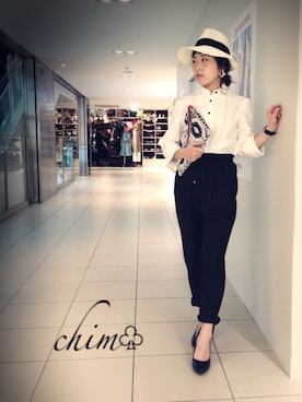 「大きめピアス」｜chim♧さん（レディース・147cm）の冬コーディネート
