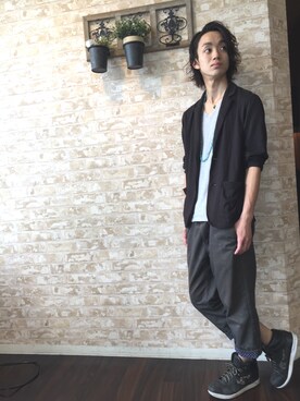 「RAGEBLUE（レイジブルー）のアイテム（テーラードジャケット）」を使った、Hair Salon FOCUS   さん（メンズ・171cm）の夏コーディネート