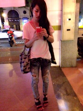「PULL&BEAR（プルアンドベア）のアイテム（パンプス）」を使った、Cathy/千千さん（レディース・157cm）の夏コーディネート
