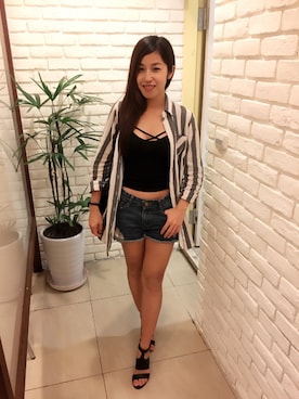 「PULL&BEAR（プルアンドベア）のアイテム（パンプス）」を使った、Cathy/千千さん（レディース・157cm）の夏コーディネート