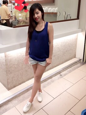 「5（ファイブ）のアイテム（その他トップス）」を使った、Cathy/千千さん（レディース・157cm）の夏コーディネート