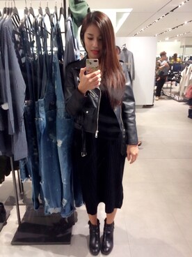 「VOLCOM」｜「アイテム（ワンピース/ドレス）」を使った、Cathy/千千さん（レディース・157cm）の秋コーディネート