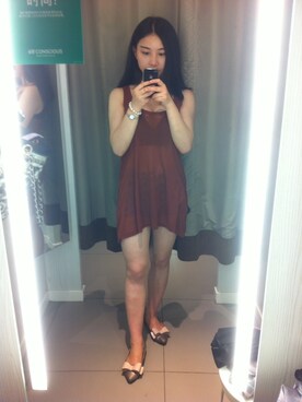 「アイテム（アンダーウェア、ブラック系）」を使った、wear菁菁さん（レディース・157cm）の冬コーディネート