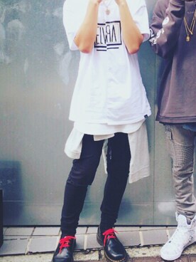 「Dr. Martens（ドクターマーチン）のDr.Martens VINTAGE1461（ブーツ）」を使った、いわもとともや｡さん（メンズ・171cm）の秋コーディネート