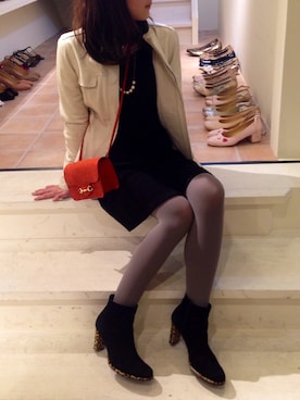 「アイテム（タイツ/ストッキング）」を使った、Reiさん（レディース・150cm）の冬コーディネート