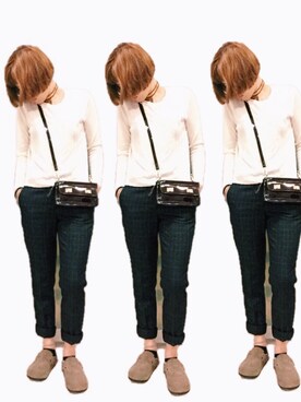 「ZARA（ザラ）のアイテム（ニット/セーター、ホワイト系）」を使った、Momokoooさん（レディース・160cm）の冬コーディネート