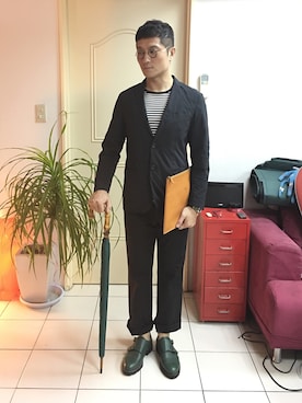 「miu miu（ミュウミュウ）のアイテム（パンツ）」を使った、ALさん（メンズ・174cm）の冬コーディネート