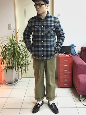 「nonnative（ノンネイティブ）のアイテム（ダウンジャケット/コート）」を使った、ALさん（メンズ・174cm）の冬コーディネート