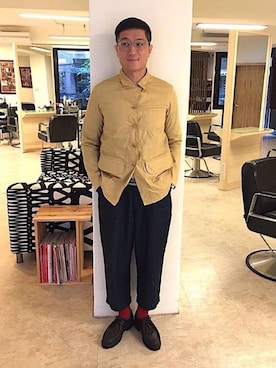 「JIL SANDER（ジルサンダー）のアイテム（ナイロンジャケット）」を使った、ALさん（メンズ・174cm）の冬コーディネート