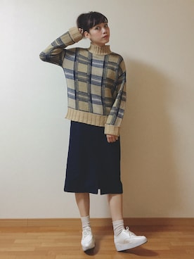 「Factor=（ファクターイコール）のアイテム（スカート）」を使った、まつばら さきさん（レディース・161cm）の秋コーディネート