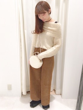 「ファーサンダル」｜kanaeさん（レディース・161cm）の秋コーディネート