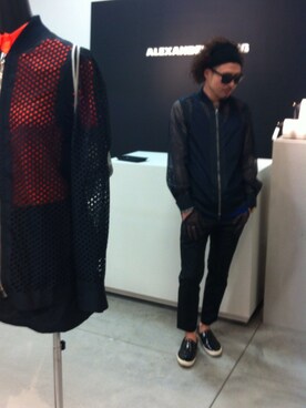 「alexanderwang（アレキサンダーワン）のアイテム（ブルゾン）」を使った、HIROYUKI WATANABEさん（メンズ・177cm）の春コーディネート