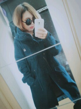 「アイテム（マウンテンパーカー、ブルー系）」を使った、Rさん（レディース・151cm）の春コーディネート