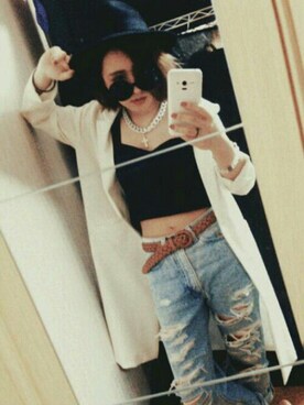 「EDWIN」｜「アイテム（チェスターコート）」を使った、Rさん（レディース・151cm）の春コーディネート