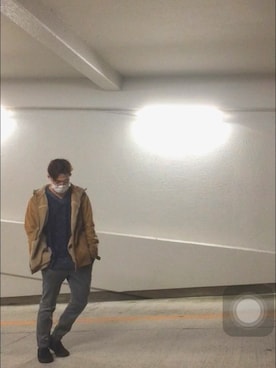 「寒い」｜「アイテム（ライダースジャケット）」を使った、あおいさん（メンズ・176cm）の秋コーディネート