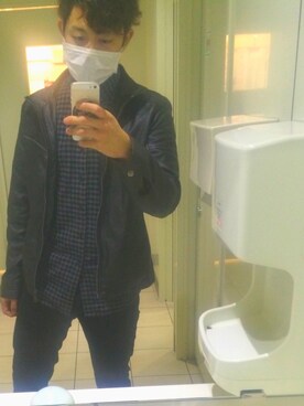 「寒い」｜「アイテム（ライダースジャケット）」を使った、あおいさん（メンズ・176cm）の秋コーディネート