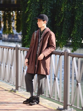 「Oliver Spencer（オリバースペンサー）のアイテム（ジャケット/アウター）」を使った、オオニシナオキさん（メンズ・183cm）の冬コーディネート