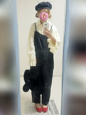 「あちゃちゅむ」｜「アイテム（オールインワン・サロペット）」を使った、saeさん（レディース・160cm）の秋コーディネート