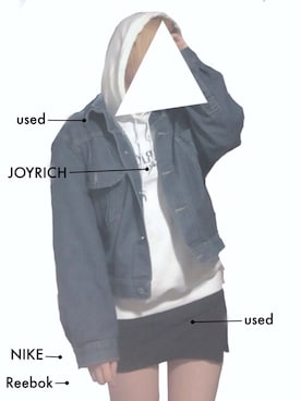 「JOYRICH」｜「アイテム（デニムジャケット）」を使った、u  r  a  nさん（レディース・153cm）の春コーディネート