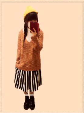 「aiko」｜「アイテム（ニットキャップ/ビーニー）」を使った、りぃさん（レディース・158cm）の冬コーディネート