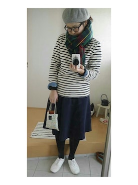「orcival」｜「アイテム（ハンチング/ベレー帽）」を使った、sayaさん（レディース・167cm）の冬コーディネート