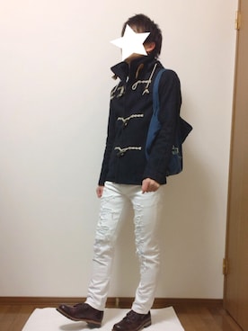 「JOURNAL STANDARD（ジャーナルスタンダード）のアイテム（ダッフルコート）」を使った、chimaさん（メンズ・170cm）の冬コーディネート