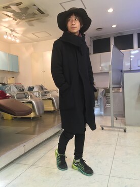 「MOUSSY（マウジー）のアイテム（帽子）」を使った、宮本一人【J-GENIC】さん（メンズ・174cm）の秋コーディネート