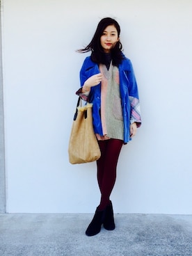 「iro;-R-（イロアール）のアイテム」を使った、酒井 景都さん（レディース・160cm）の春コーディネート