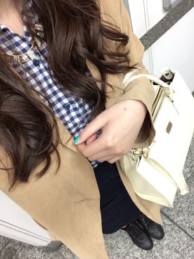 「ZARA（ザラ）のアイテム（シャツ/ブラウス、ブルー系）」を使った、ayukoさん（レディース・163cm）の春コーディネート