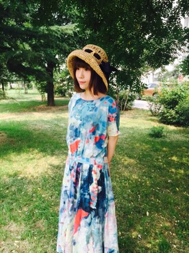 「CA4LA（カシラ）のアイテム（サンバイザー）」を使った、nownowさん（レディース・157cm）の夏コーディネート