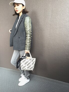 「Another Edition（アナザーエディション）のアイテム（ピーコート）」を使った、ohmamaさん（レディース・158cm）の春コーディネート