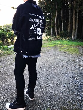「MISBHV（ミスビヘイブ）のアイテム（デニムジャケット）」を使った、かんずさん（メンズ・177cm）の秋コーディネート