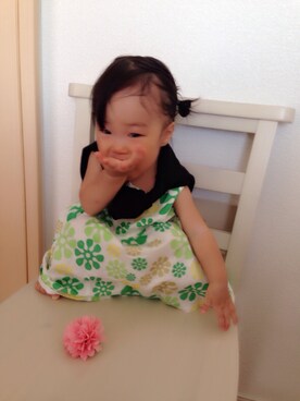 「アイテム（カーディガン/ボレロ）」を使った、KooMii..さん（キッズ・70cm）の夏コーディネート