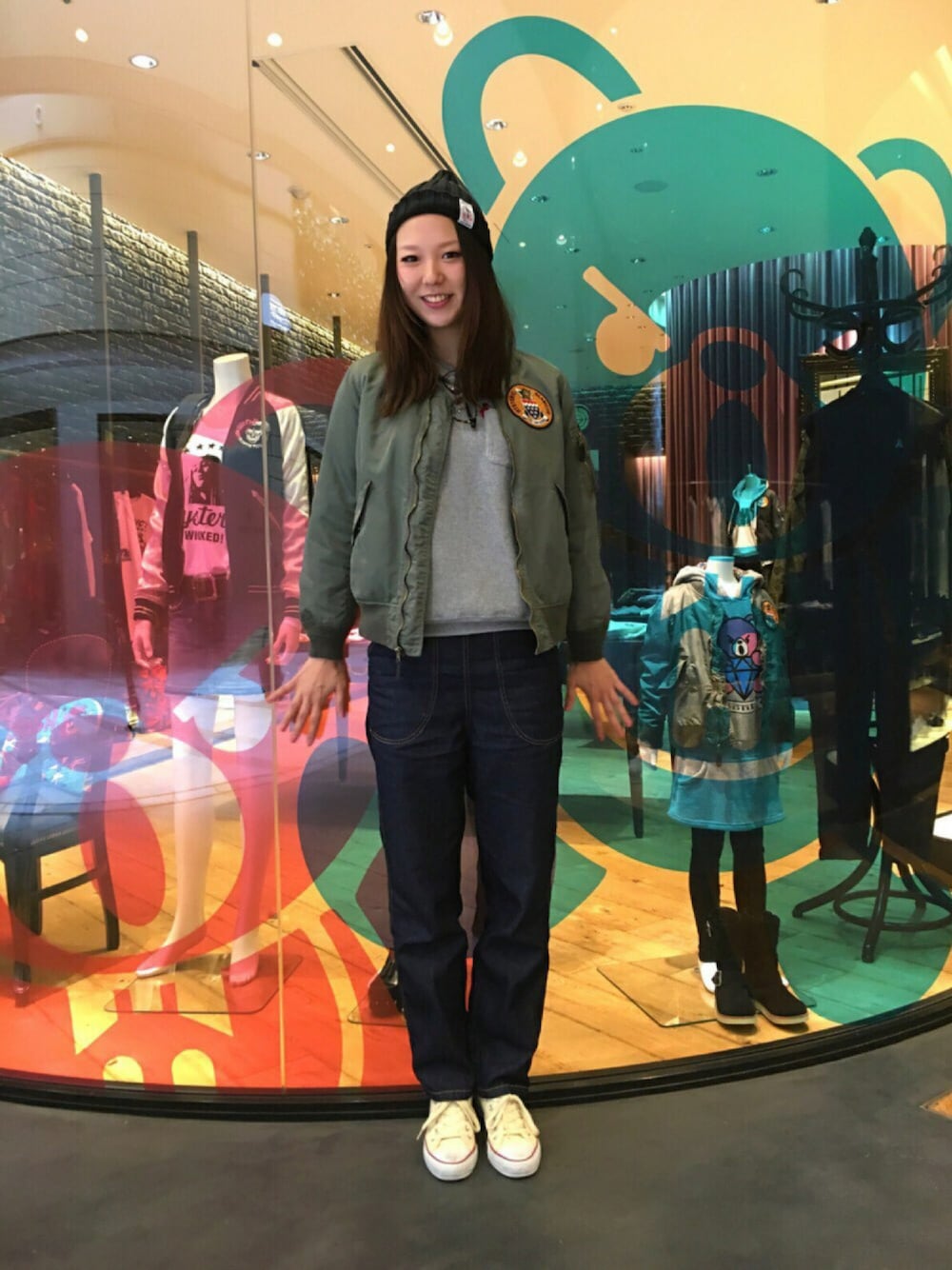 ヒステリックグラマー　VIVA VIETNAM刺繍 MA-1 カーキ ヒステリックグラマー VIVA VIETNAM刺繍 MA-1 カーキ