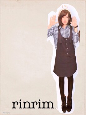「archives（アルシーヴ）のアイテム（サロペット/オーバーオール）」を使った、あっくん◀︎◁さん（レディース・151cm）の春コーディネート