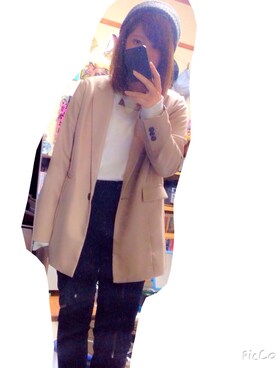 「NICE CLAUP（ナイスクラップ）のアイテム（その他アウター）」を使った、あっくん◀︎◁さん（レディース・151cm）の秋コーディネート