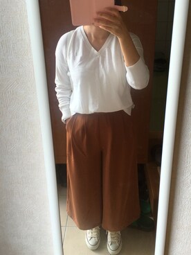 「OZOC（オゾック）のアイテム（バックパック/リュック）」を使った、manamiさん（レディース・157cm）の秋コーディネート
